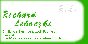 richard lehoczki business card